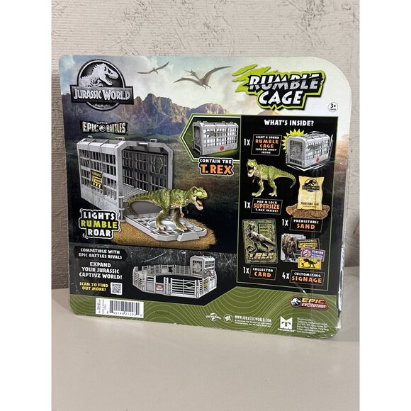 Jurassic World Epic Battles Rumble Cage Playset With Lights & Sounds Includes T- - Picture 2 of 3